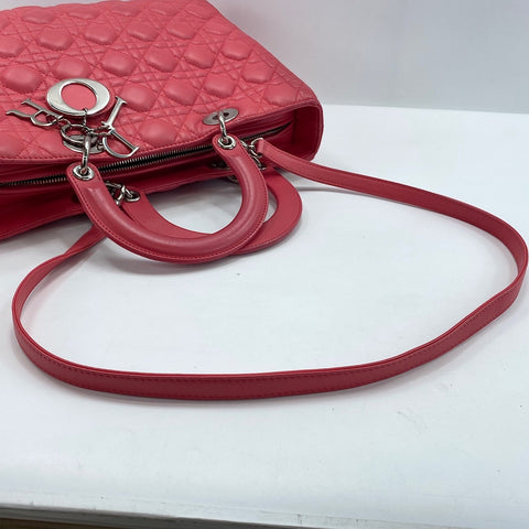 Christian Dior Lady Christian Dior Large 2WAY Handbag leather pink WS32410