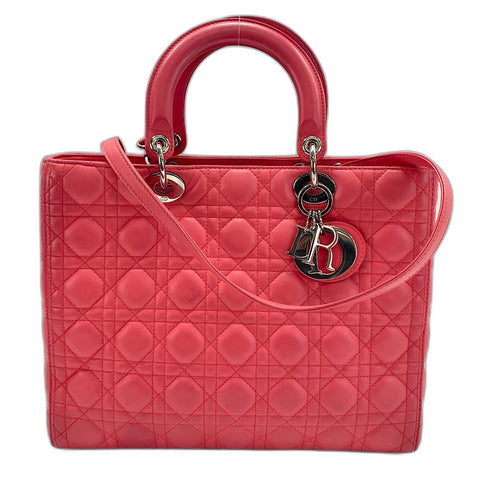 Christian Dior Lady Christian Dior Large 2WAY Handbag leather pink WS32410
