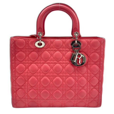 Christian Dior Lady Christian Dior Large 2WAY Handbag leather pink WS32410
