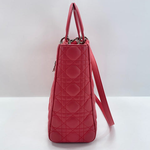 Christian Dior Lady Christian Dior Large 2WAY Handbag leather pink WS32410
