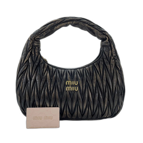 Miu Miu Wonder Matelasse Handbag leather Brown WS32413