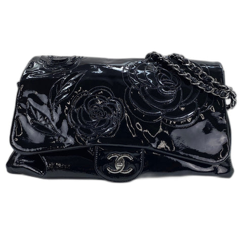 CHANEL Camelia Shoulder Bag enamel black WS32417