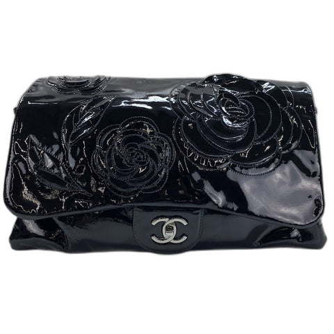 CHANEL Camelia Shoulder Bag enamel black WS32417