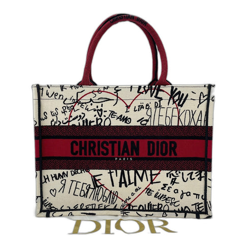 Christian Dior Canvas Book Tote Amour Collection Medium Tote Bag canvas multicolor WS32418