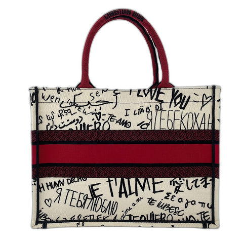 Christian Dior Canvas Book Tote Amour Collection Medium Tote Bag canvas multicolor WS32418