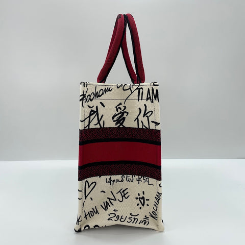 Christian Dior Canvas Book Tote Amour Collection Medium Tote Bag canvas multicolor WS32418
