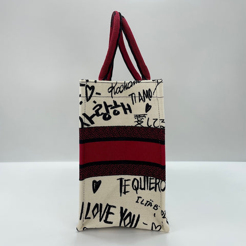 Christian Dior Canvas Book Tote Amour Collection Medium Tote Bag canvas multicolor WS32418