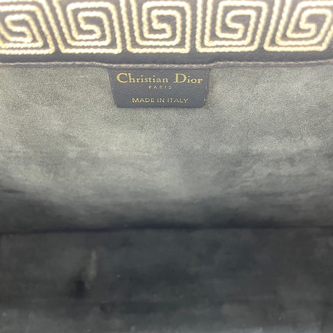Christian Dior Book Tote, Medium, Embroidered Tote Bag leather black WS32419