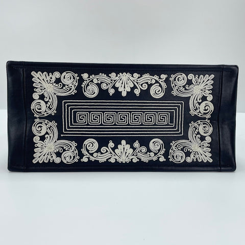 Christian Dior Book Tote, Medium, Embroidered Tote Bag leather black WS32419