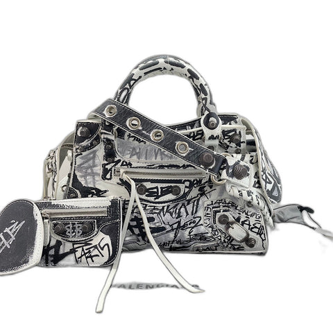 BALENCIAGA Neo Kagol XS 2WAY Handbag leather white WS32420
