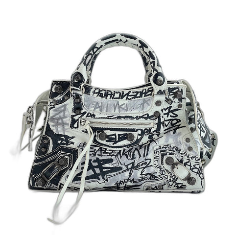 BALENCIAGA Neo Kagol XS 2WAY Handbag leather white WS32420