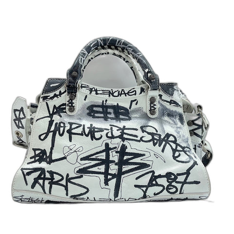 BALENCIAGA Neo Kagol XS 2WAY Handbag leather white WS32420