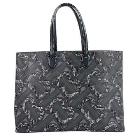BURBERRY Monogram canvas Tote Bag PVC black WS32431