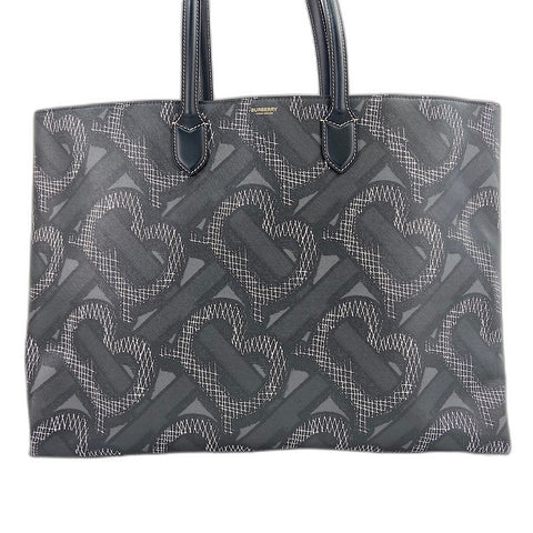 BURBERRY Monogram canvas Tote Bag PVC black WS32431
