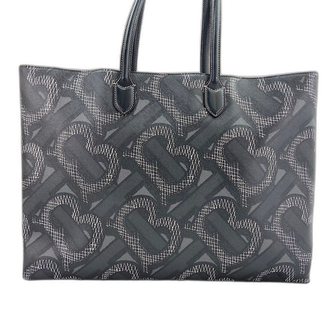 BURBERRY Monogram canvas Tote Bag PVC black WS32431