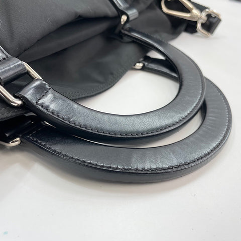 PRADA 2-way, triangle logo Boston bag black WS32433