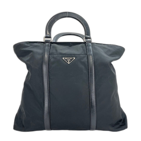 PRADA 2-way, triangle logo Boston bag black WS32433