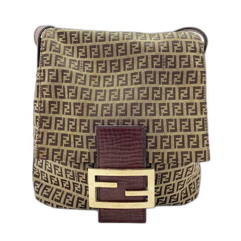 FENDI Shoulder Bag canvas beige WS32434
