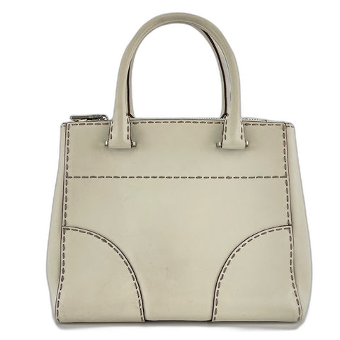 PRADA 2-way, triangle logo Handbag leather white WS32435