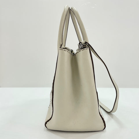 PRADA 2-way, triangle logo Handbag leather white WS32435