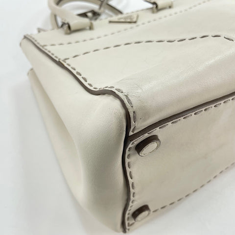 PRADA 2-way, triangle logo Handbag leather white WS32435