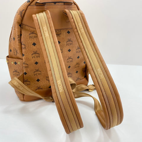 MCM Vitos Monogram Coated Canvas with Swarovski Crystals Backpack  Daypack leather beige WS32438