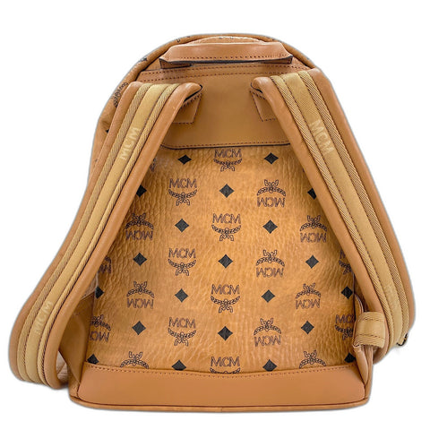 MCM Vitos Monogram Coated Canvas with Swarovski Crystals Backpack  Daypack leather beige WS32438