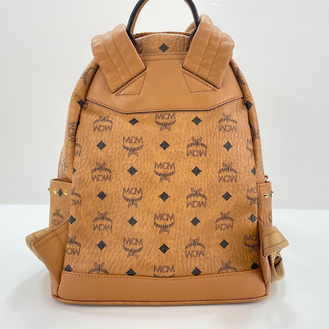 MCM Vitos Monogram Coated Canvas with Swarovski Crystals Backpack  Daypack leather beige WS32438