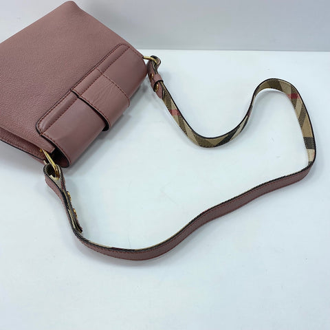 BURBERRY Small buckle crossbody bag Shoulder Bag leather pink WS32440