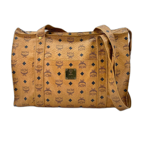 MCM Vicetos Tote Bag leather Brown WS32441