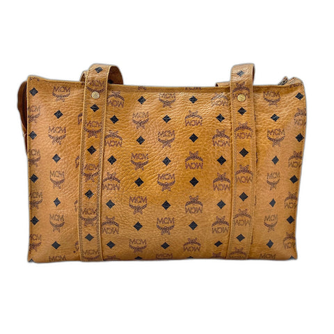 MCM Vicetos Tote Bag leather Brown WS32441