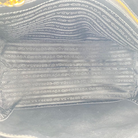 PRADA 2-way, logo embossed Handbag leather black WS32444