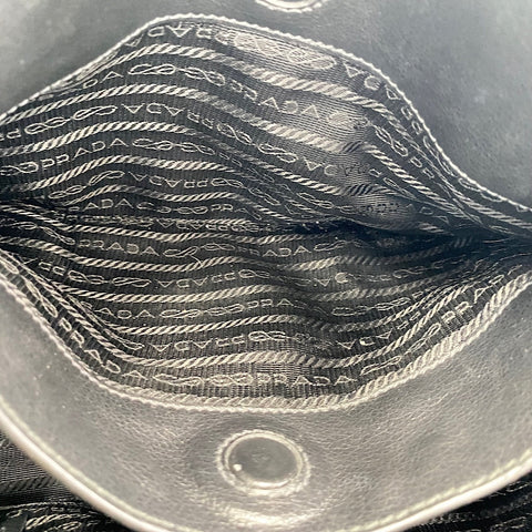 PRADA 2-way, logo embossed Handbag leather black WS32444