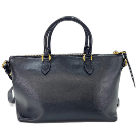 PRADA 2-way, logo embossed Handbag leather black WS32444