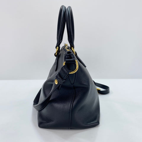 PRADA 2-way, logo embossed Handbag leather black WS32444