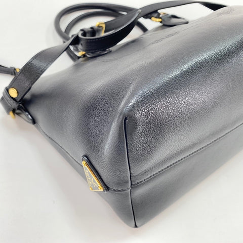 PRADA 2-way, logo embossed Handbag leather black WS32444