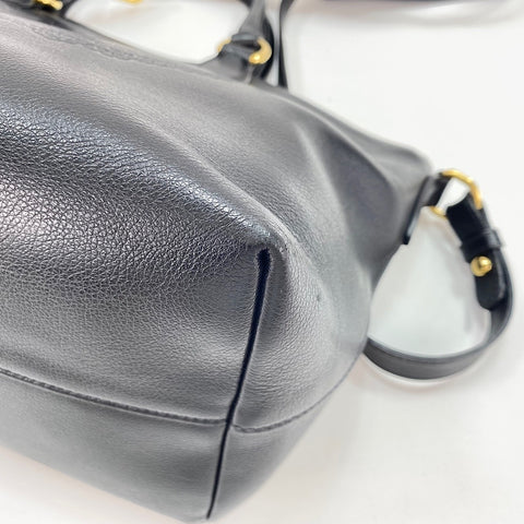PRADA 2-way, logo embossed Handbag leather black WS32444