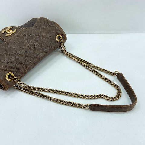 CHANEL Matelasse 25 Shoulder Bag Brown WS32446