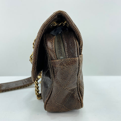 CHANEL Matelasse 25 Shoulder Bag Brown WS32446