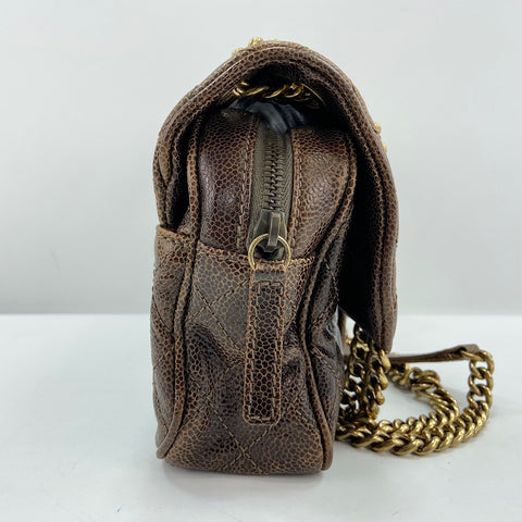 CHANEL Matelasse 25 Shoulder Bag Brown WS32446