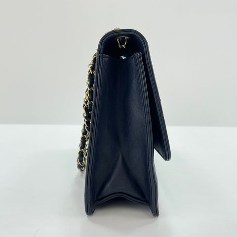 CHANEL Matelassé 28 Shoulder Bag lambskin Navy WS32447