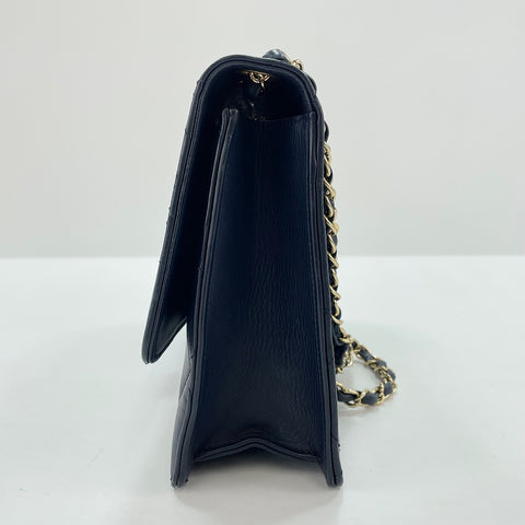 CHANEL Matelassé 28 Shoulder Bag lambskin Navy WS32447