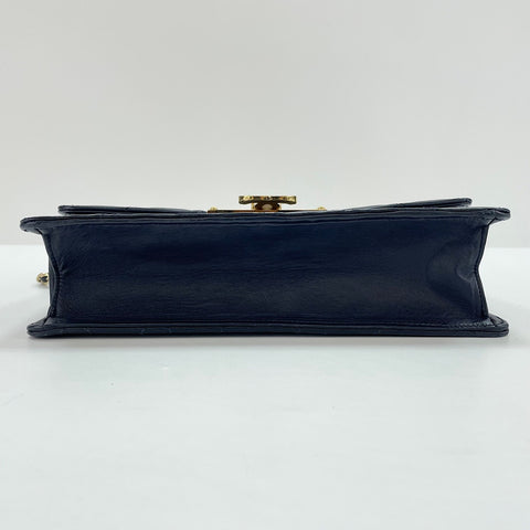 CHANEL Matelassé 28 Shoulder Bag lambskin Navy WS32447