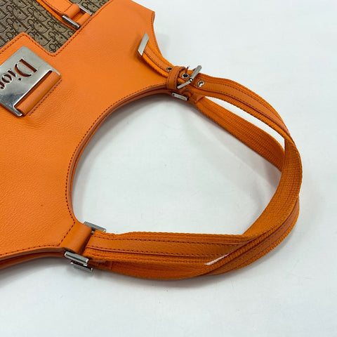 Christian Dior street chic trotter Tote Bag canvas Orange WS32454