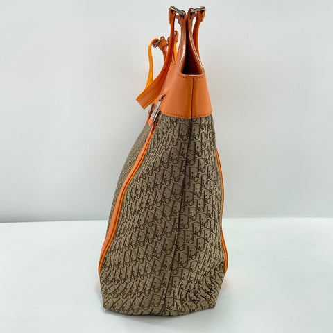Christian Dior street chic trotter Tote Bag canvas Orange WS32454