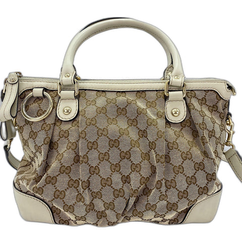 GUCCI 2WAY Handbag beige WS32456