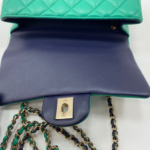 CHANEL Mini matrasse Handbag lambskin green WS32460