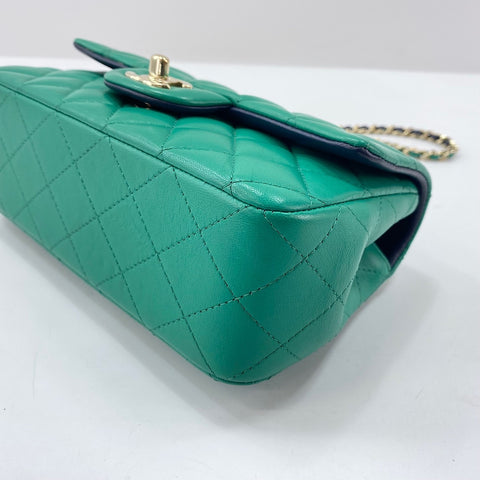 CHANEL Mini Matelasse Handbag lambskin green WS32460