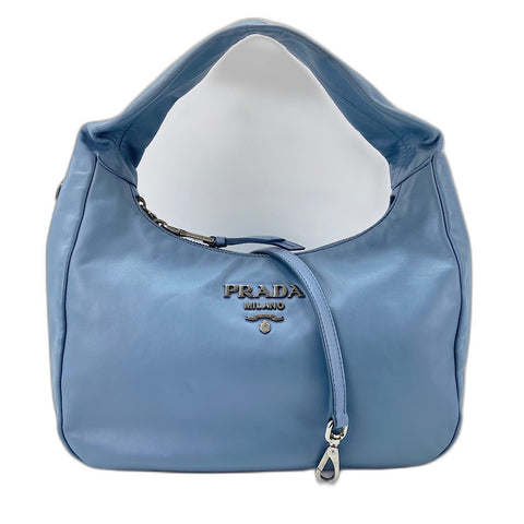 PRADA Vitello Bobo Bag Shoulder Bag leather blue WS32464