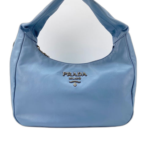 PRADA Vitello Bobo Bag Shoulder Bag leather blue WS32464